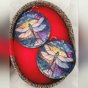 Multicolor Dragonfly Earrings